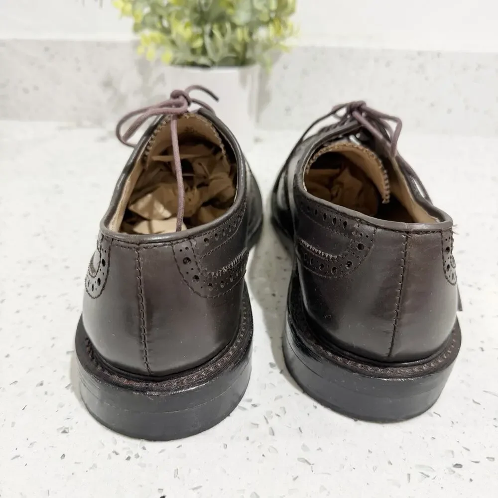 J. crew Preston Leather Wing Tips Dress Shoes Brown Leather Size 8.5 Business